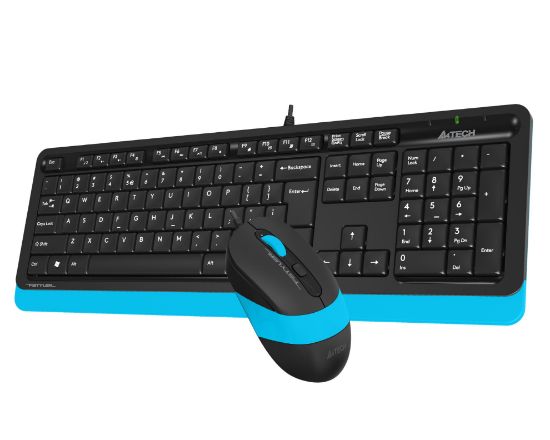 A4 TECH F1010 Q USB MAVİ TR MM KLAVYE+OPTİK MOUSE resmi