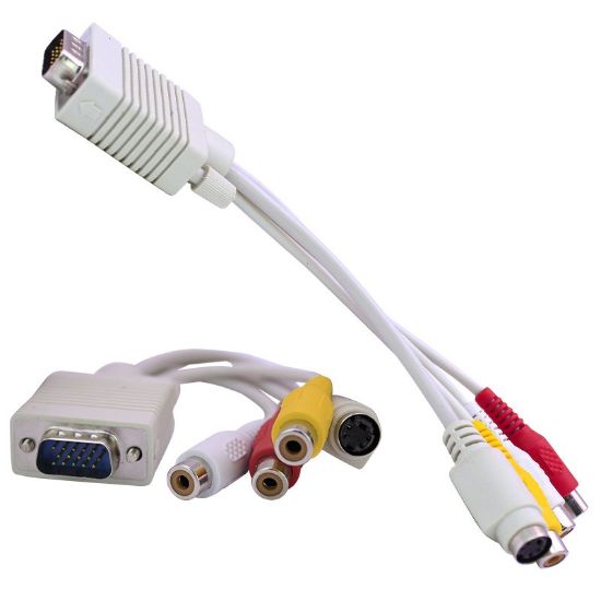 POWERMASTER VGA TO 3RCA + S VİDEO 15 CM ÇEVİRİCİ KABLO resmi