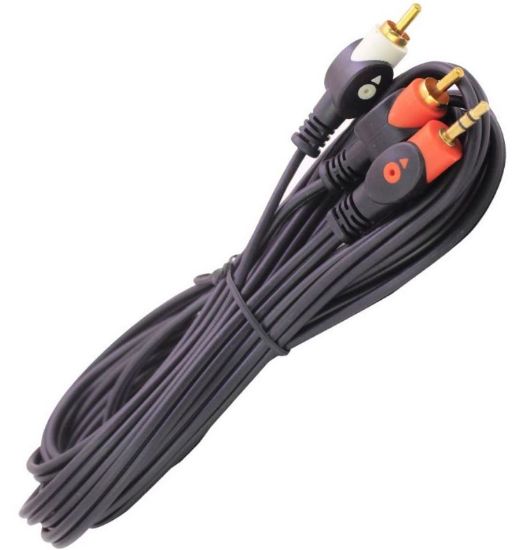 2 RCA ERKEK + 3.5 MM STEREO ERKEK 10 METRE SES KABLOSU resmi