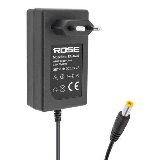 ROSE RA-1620 16 VOLT - 2 AMPER 5.5*2.5 UÇLU PRİZ TİPİ SANTRAL ADAPTÖRÜ resmi