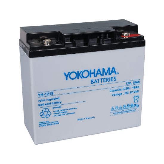 YOKOHAMA YH-1218 12 VOLT - 18 AMPER KURU AKÜ (181 X 76 X 167 MM) resmi