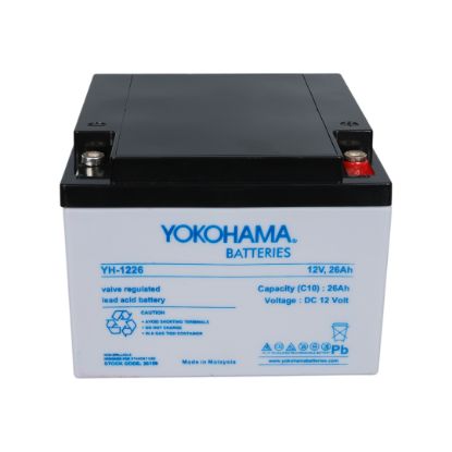 YOKOHAMA YH-1226 12 VOLT - 26 AMPER KURU AKÜ (165 X 176 X 125 MM) resmi