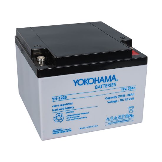 YOKOHAMA YH-1226 12 VOLT - 26 AMPER KURU AKÜ (165 X 176 X 125 MM) resmi