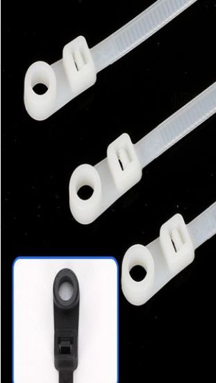 POWERMASTER PM-26331 DELİKLİ BEYAZ KABLO BAĞI 3.6X200MM  (100LÜ PAKET) resmi