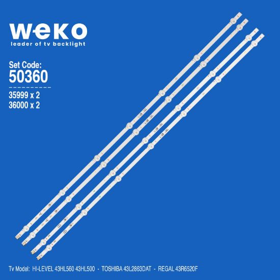 WKSET-5360 35999X2 36000X2 17DLB43VER1 4 ADET LED BAR (7+7LENS) resmi