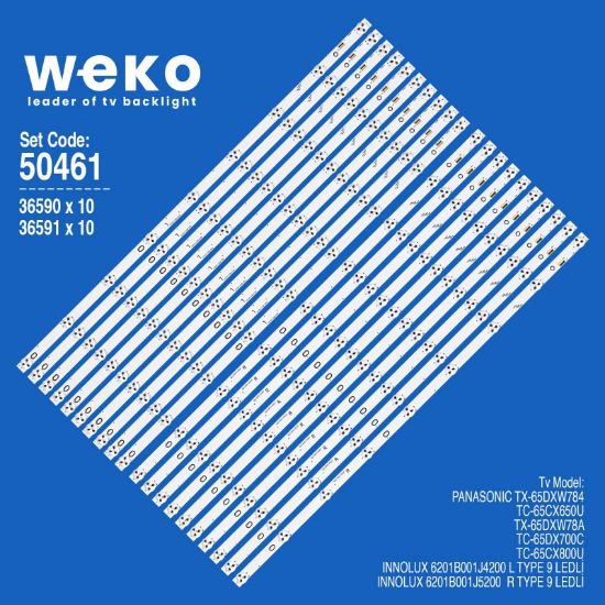WKSET-5461 36590X10 36591X10 INNOLUX 6201B001J5200/6201B001J4200 20 ADET LED BAR resmi