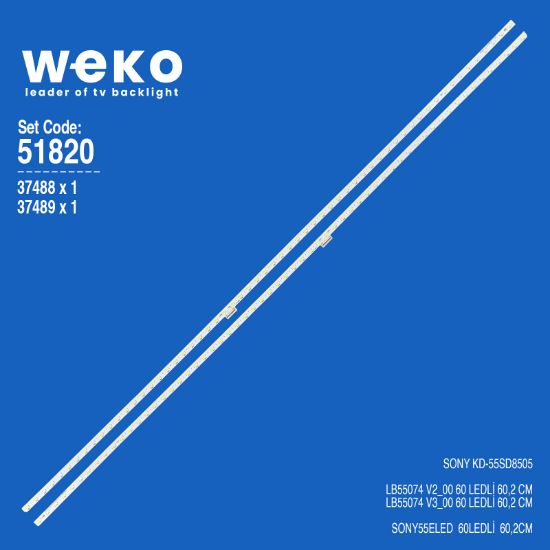 WKSET-6820 37488X1 37489X1 LB55074 V2_00/V3_00  2 ADET LED BAR (60LED) resmi