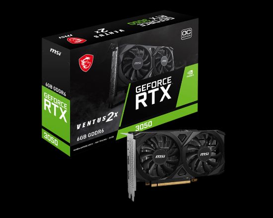 MSI GEFORCE RTX 3050 VENTUS 2X E 6G OC 6GB GD6 96B resmi