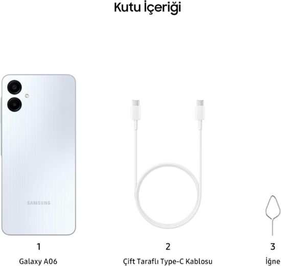 SAMSUNG GALAXY A06 128GB 4GB RAM MAVI CEP TELEFONU resmi