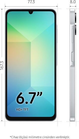SAMSUNG GALAXY A06 128GB 4GB RAM MAVI CEP TELEFONU resmi