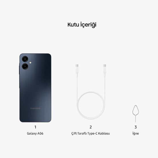 SAMSUNG GALAXY A06 128GB 4GB RAM SIYAH CEP TELEFON resmi