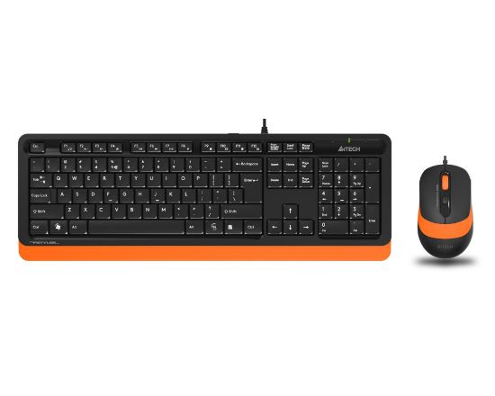 A4 TECH F1010 Q USB TURUNCU MM KLAVYE+OPTİK MOUSE resmi