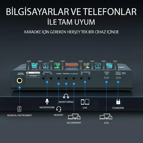 MAGICVOICE JC-X3 PROFESYONEL DİJİTAL MİXER (SİYAH RENK) 210X130X40MM resmi
