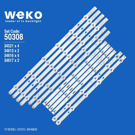 WKSET-5308 34613X2 34616X4 34617X2 34521X4 490DLED_SLIM 12 ADET LED BAR resmi