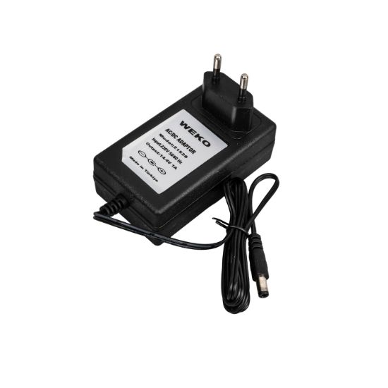 WEKO 14.4 VOLT - 1 AMPER 5.5*2.5 UÇLU KIRMIZI YEŞİL LEDLİ YERLİ ÜRETİM AKÜ ŞARJ CİHAZI resmi
