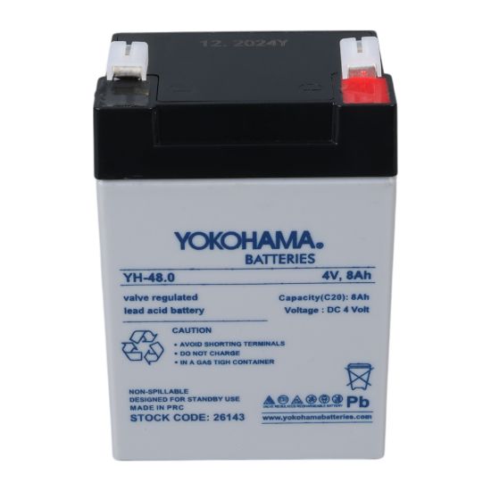 YOKOHAMA YH-48.0 4 VOLT - 8 AMPER KURU AKÜ (68 X 45 X 95 MM) resmi