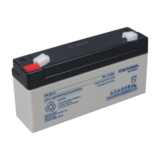 YOKOHAMA YH-63.4 6 VOLT - 3.4 AMPER YATIK AKÜ (125 X60 X 30 MM) resmi