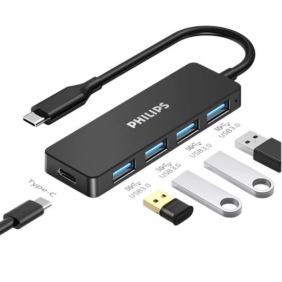 PHILIPS SWR1603G/93-0.2 TYPE-C TO 4XUSB 3.0 ÇOKLAYICI 20CM KABLOLU resmi