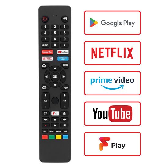 WEKO KL SES KOMUTSUZ JVC RM-C3250 NETFLIX-PRIME VIDEO-GOOGLE PLAY-YOUTUBE TUŞLU LCD LED TV KUMANDA resmi