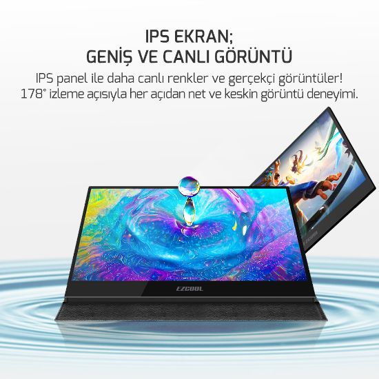 EZCOOL LITE E15 15,6’’ 60HZ FHD PORTABLE TAŞINABİLİR MONİTÖR (SIFIR ÖLÜ PİKSEL GARANTİLİ) resmi