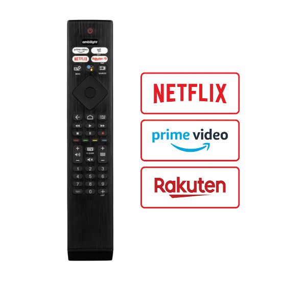 WEKO KL SES KOMUTSUZ PHILIPS PH-V4 NETFLIX-RAKUTEN TV-PRIME VIDEO TUŞLU LCD LED TV KUMANDA resmi