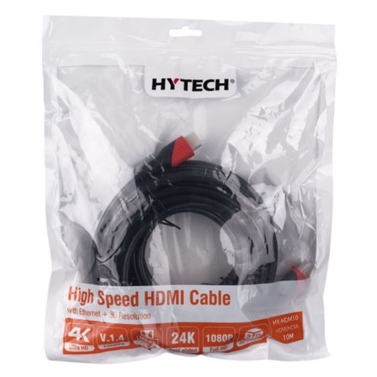 HYTECH HY-HDM10 HDMI TO HDMI 10M ALTIN UÇLU 24K 1.4 VER. 3D KABLOSU resmi