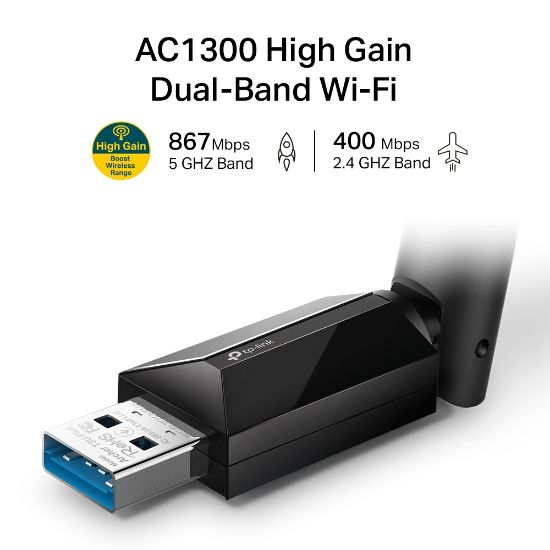 TP-LINK ARCHER T3U PLUS 1300MBPS KABLOSUZ ADAPTÖR resmi
