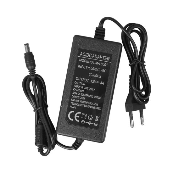POWERMASTER 34.MA.0001 12 VOLT - 3 AMPER 5.5*2.5 UÇLU PLASTİK KASA MASAÜSTÜ ADAPTÖR resmi