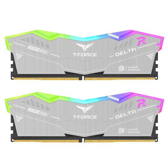 Team T-Force DELTA RGB ECO Silver 32GB 2x16GB 6000MHz DDR5 CL38 Gaming Ram (FF2D532G6000HC38JDC01) resmi
