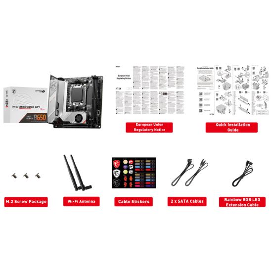 MSI MPG B650I EDGE WIFI DDR5 HDMI M.2 USB 3.2 LAN WİFİ MITX AM5  resmi