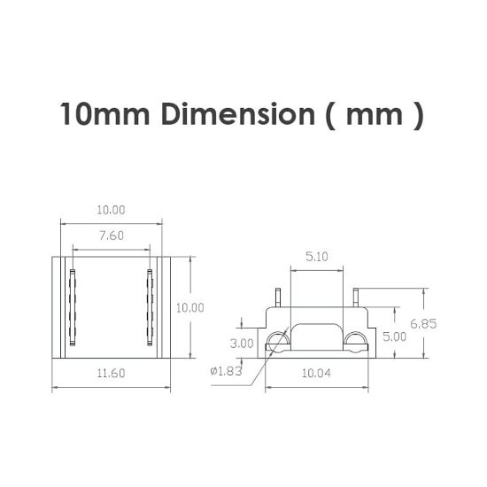 POWERMASTER 10MM ÇİFT UÇLU KONNEKTÖR - COB LED ŞERİT KÖŞE KONNEKTÖRLERİ 2PİN resmi