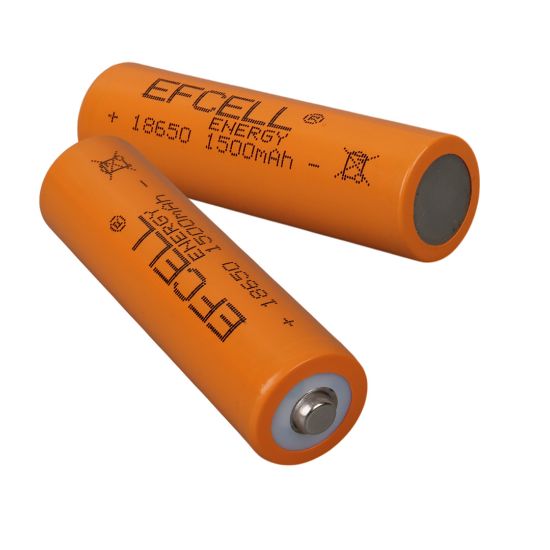 EFCELL 3.7 VOLT 1200 MAH ŞARJ EDİLEBİLİR LI-ION 18650 BAŞLIKLI PİL resmi