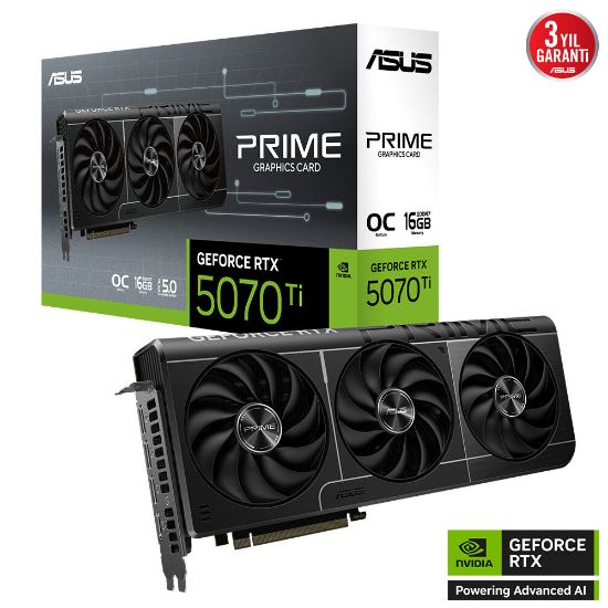 ASUS PRIME GEFORCE RTX 5070 Ti 16GB PRIME-RTX5070TI-O16G GDDR7 OC EDITION 256 BIT GAMING EKRAN KARTI resmi