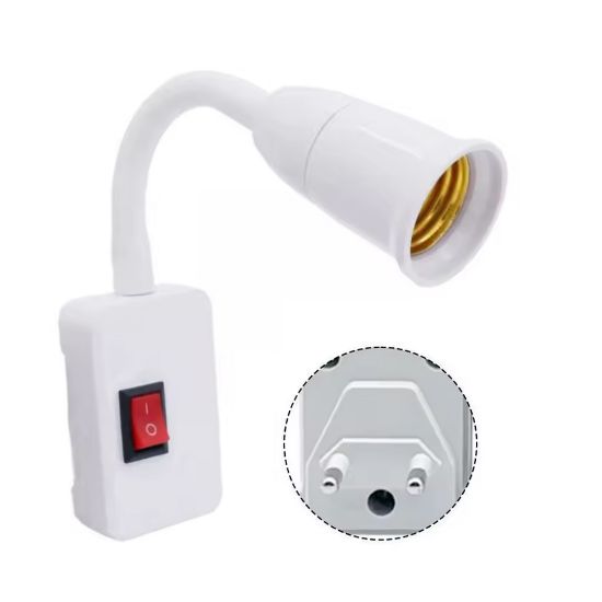 LEDX DY-105 PRİZİ E27 DUYA DÜNÜŞTÜRÜCÜ AÇMA KAPAMA ANAHTARLI OYNAR BAŞLIKLI DUY resmi