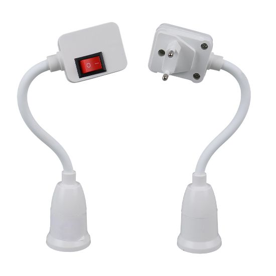 LEDX DY-105 PRİZİ E27 DUYA DÜNÜŞTÜRÜCÜ AÇMA KAPAMA ANAHTARLI OYNAR BAŞLIKLI DUY resmi