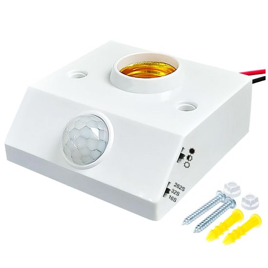 LEDX DY-102 ABS 360 PIR HAREKET SENSÖRLÜ E27 DUY APARATI resmi