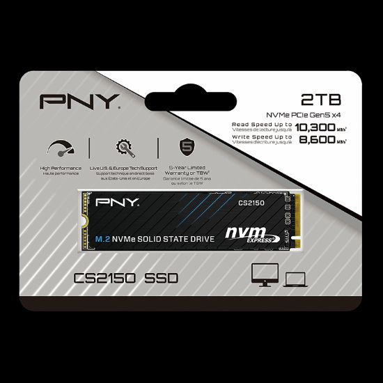 PNY CS2150 2TB  10200/8500 NVMe PCIe Gen5x4 M.2 SSD (M280CS2150-2TB-TB) resmi