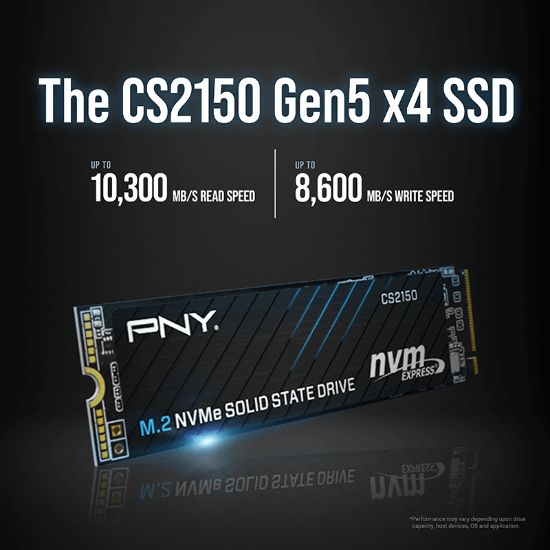 PNY CS2150 2TB  10200/8500 NVMe PCIe Gen5x4 M.2 SSD (M280CS2150-2TB-TB) resmi