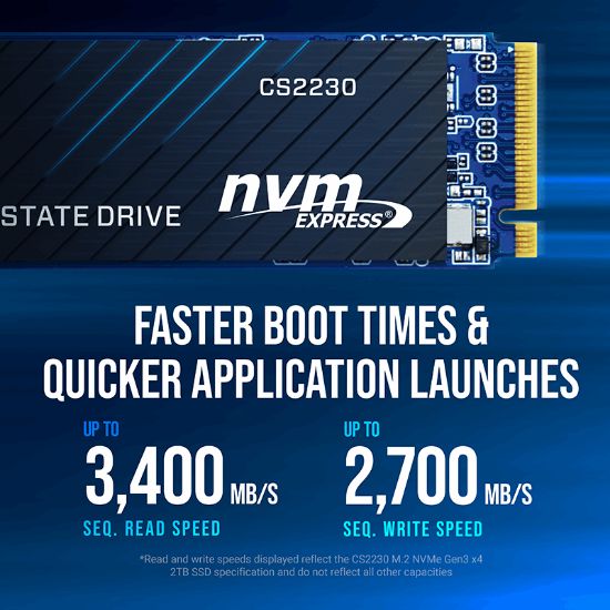 PNY CS2230 2TB 3300/2500 NVMe PCIe M.2 SSD (M280CS2230-2TB-RB) resmi