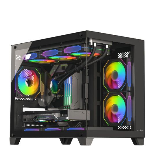 James Donkey Stark S700 3xARGB Temperli Cam 750W 80+ Bronze mATX Siyah Gaming (Oyuncu) Kasa resmi