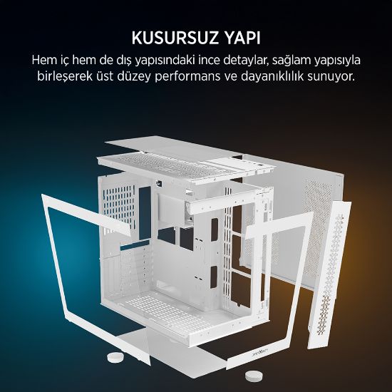 James Donkey Stark S800 4xARGB Temperli Cam ATX Beyaz Gaming (Oyuncu) Kasa resmi