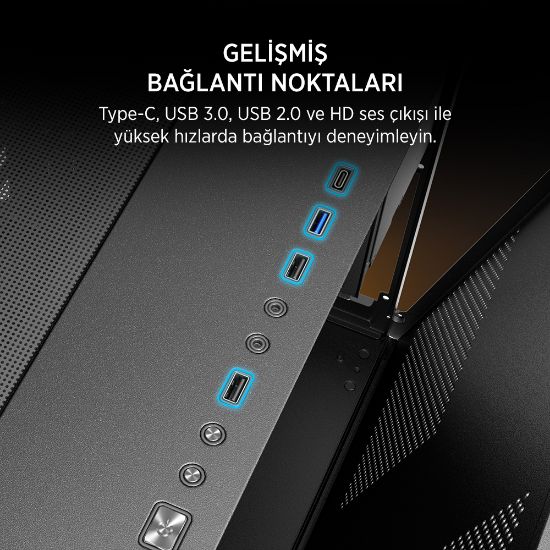 James Donkey Stark S800 4xARGB Temperli Cam 750W 80+ Bronze ATX Siyah Gaming (Oyuncu) Kasa resmi