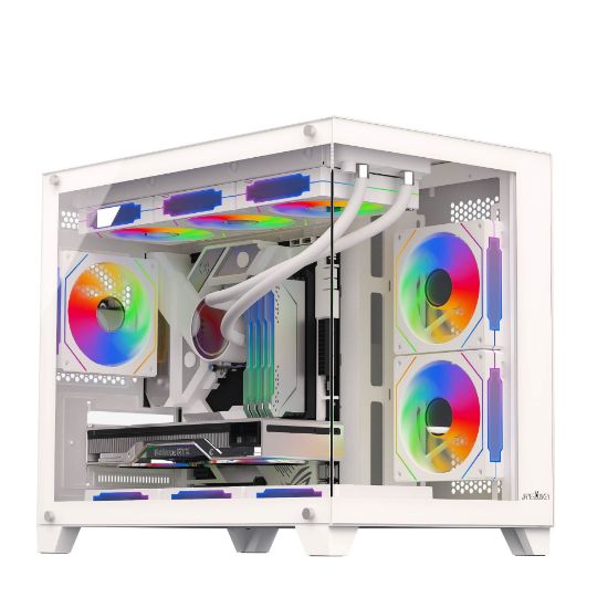 James Donkey Stark S700 3xARGB Temperli Cam mATX Beyaz Gaming (Oyuncu) Kasa resmi