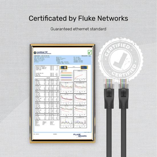 UNITEK CAT6 PATCH KABLO 5MT FLAT 1GBPS, SİYAH (C1812GBK) resmi