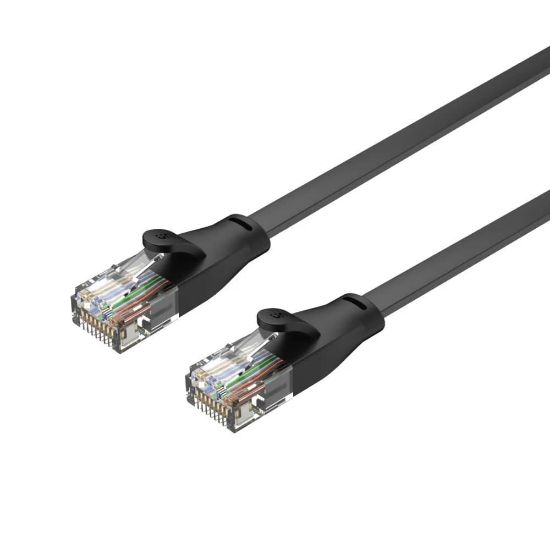 UNITEK CAT6 PATCH KABLO 2MT FLAT 1GBPS, SİYAH (C1810GBK) resmi