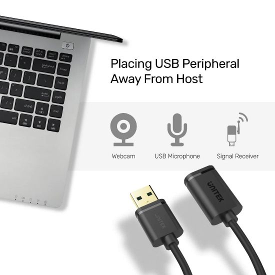 UNITEK USB3.0(M) TO USB3.0(F) UZATMA KABLO 1.5MT 5GBPS (Y-C459GBK) resmi