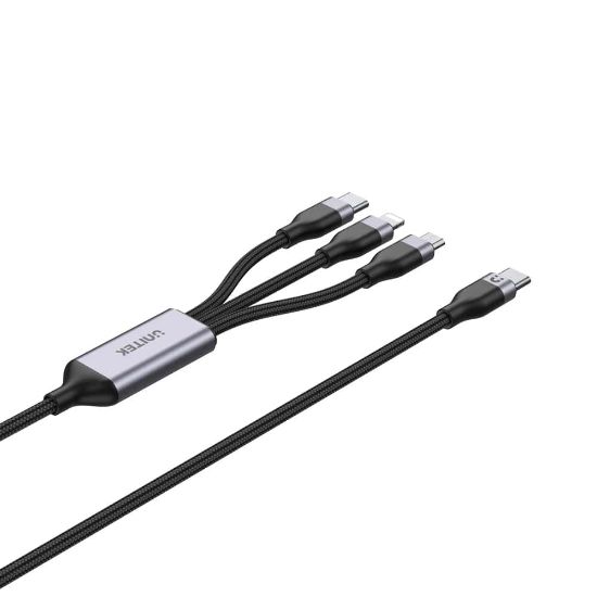 UNITEK TYPE-C 3in1 HIZLI ŞARJ KABLOSU 1.5MT 20W MICRO USB, TYPE-C, LIGHTNING (C14101AGY01-1.5M) resmi