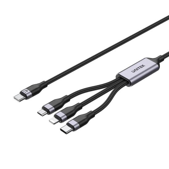 UNITEK TYPE-C 3in1 HIZLI ŞARJ KABLOSU 1.5MT 20W MICRO USB, TYPE-C, LIGHTNING (C14101AGY01-1.5M) resmi