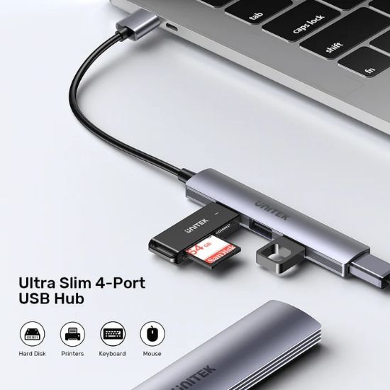 UNITEK TYPE-A TO 4 PORT USB HUB (USB3.0 + 3 x USB2.0) (H1208A) resmi