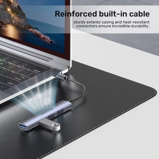 UNITEK TYPE-C TO 4 PORT USB HUB (USB3.0 + 3xUSB2.0) (H1208B) resmi